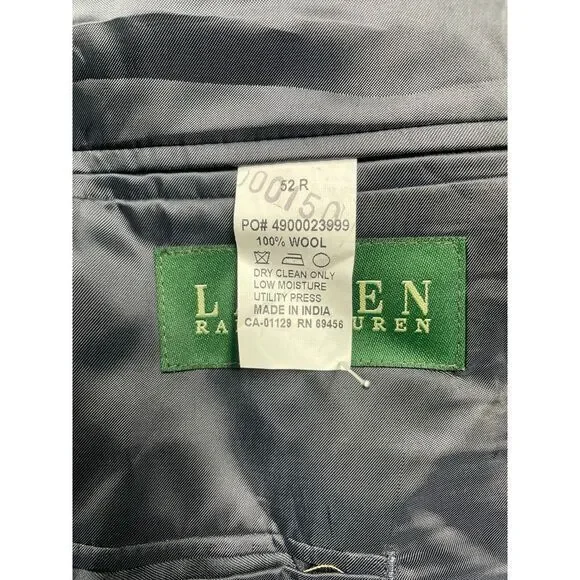 Polo Ralph Lauren Men's Blue Strips Suit Wool Blend Blazer Coat Size W51 L33